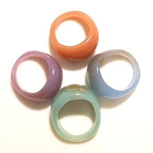Ring Acrylic with Foil Accent Band 4 Colors Size 8